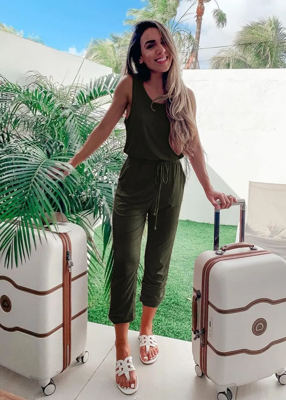 PRETTYGARDEN Women's Two Piece Outfit Sets Casual Summer Sleeveless Crewneck Tops and Sweatpants Active Tracksuit Lounge Wear