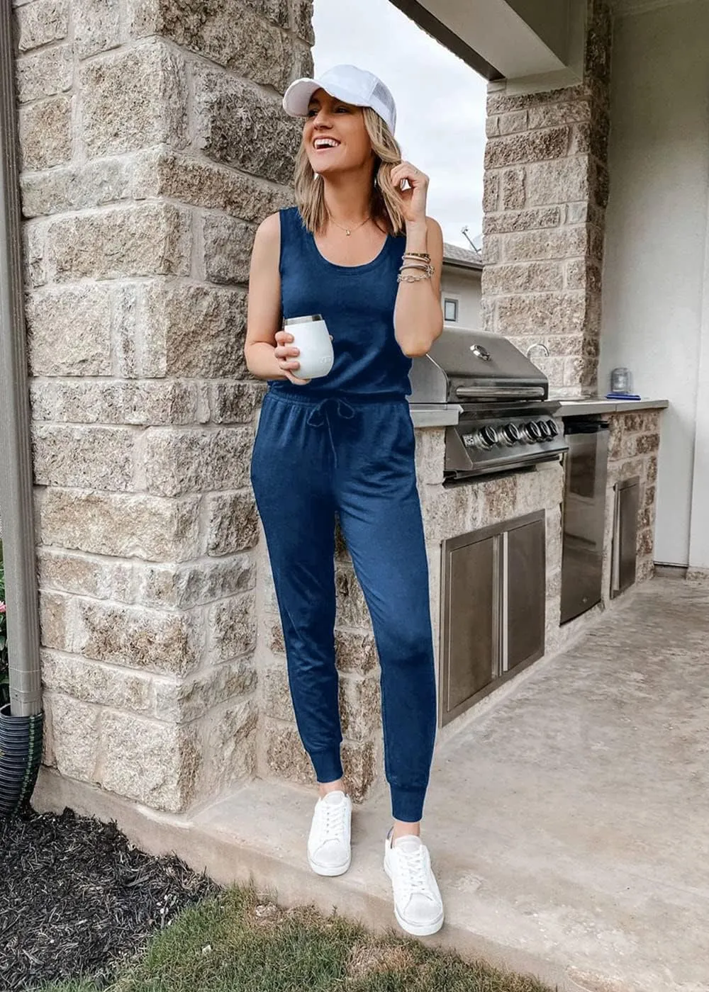 PRETTYGARDEN Women's Two Piece Outfit Sets Casual Summer Sleeveless Crewneck Tops and Sweatpants Active Tracksuit Lounge Wear