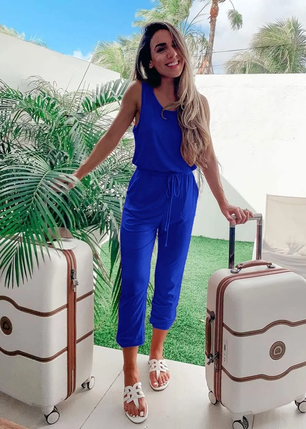 PRETTYGARDEN Women's Two Piece Outfit Sets Casual Summer Sleeveless Crewneck Tops and Sweatpants Active Tracksuit Lounge Wear