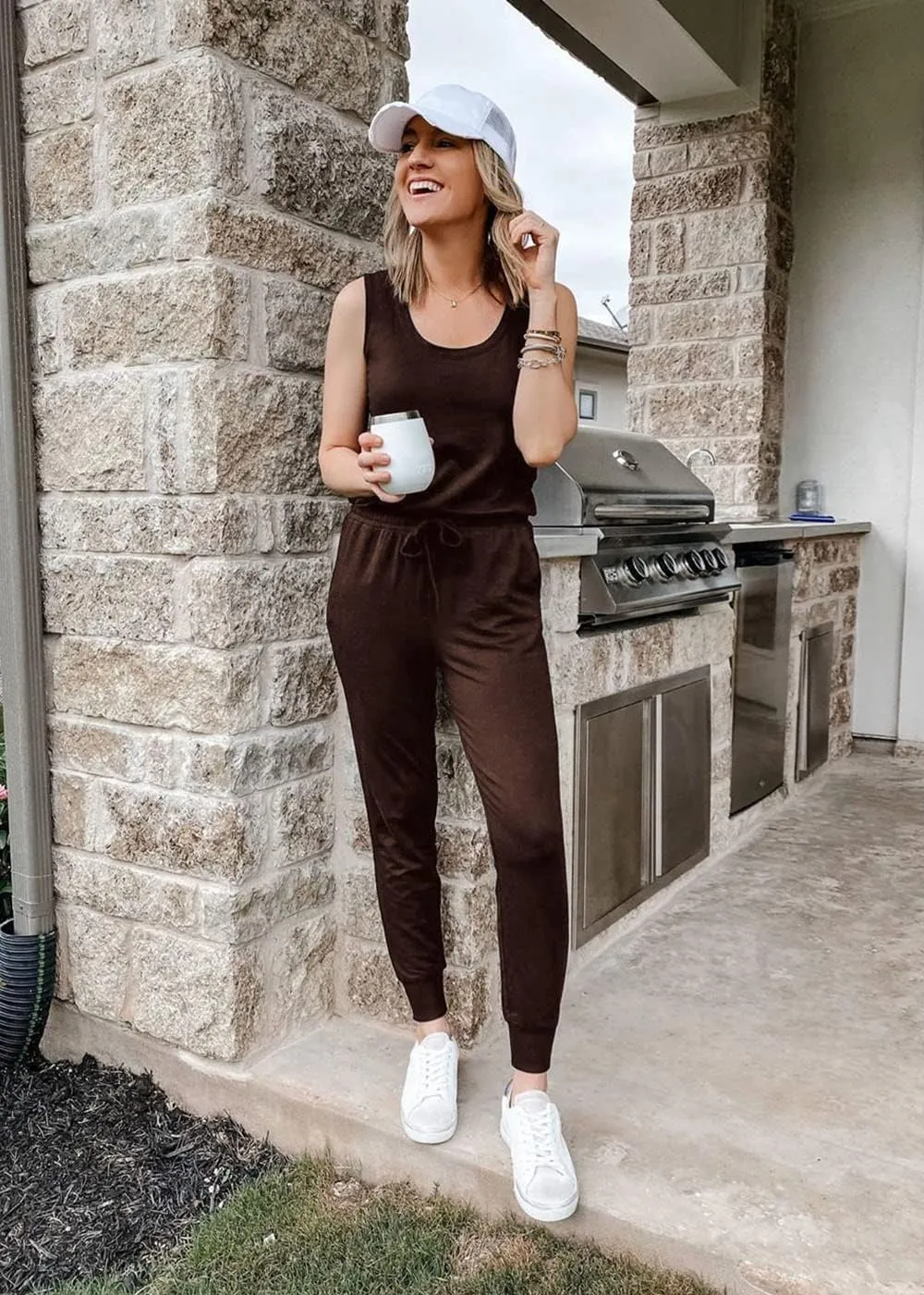 PRETTYGARDEN Women's Two Piece Outfit Sets Casual Summer Sleeveless Crewneck Tops and Sweatpants Active Tracksuit Lounge Wear