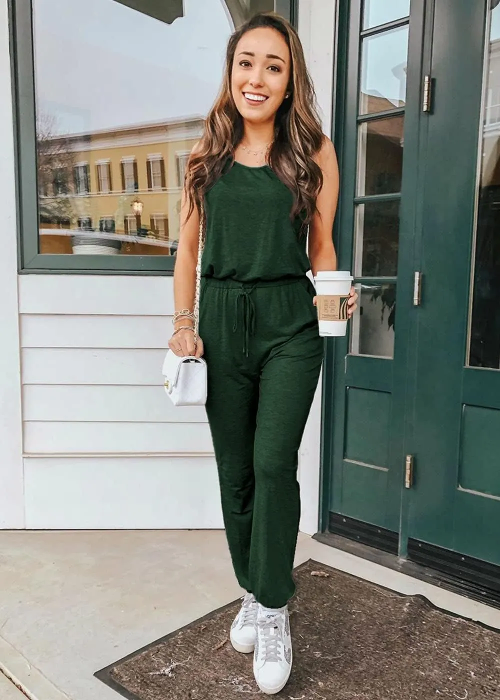 PRETTYGARDEN Women's Two Piece Outfit Sets Casual Summer Sleeveless Crewneck Tops and Sweatpants Active Tracksuit Lounge Wear