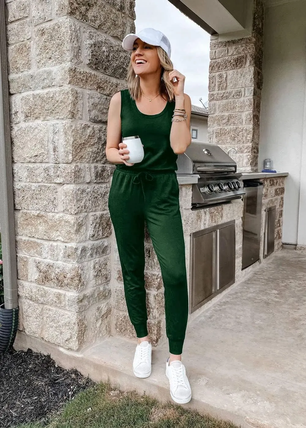 PRETTYGARDEN Women's Two Piece Outfit Sets Casual Summer Sleeveless Crewneck Tops and Sweatpants Active Tracksuit Lounge Wear