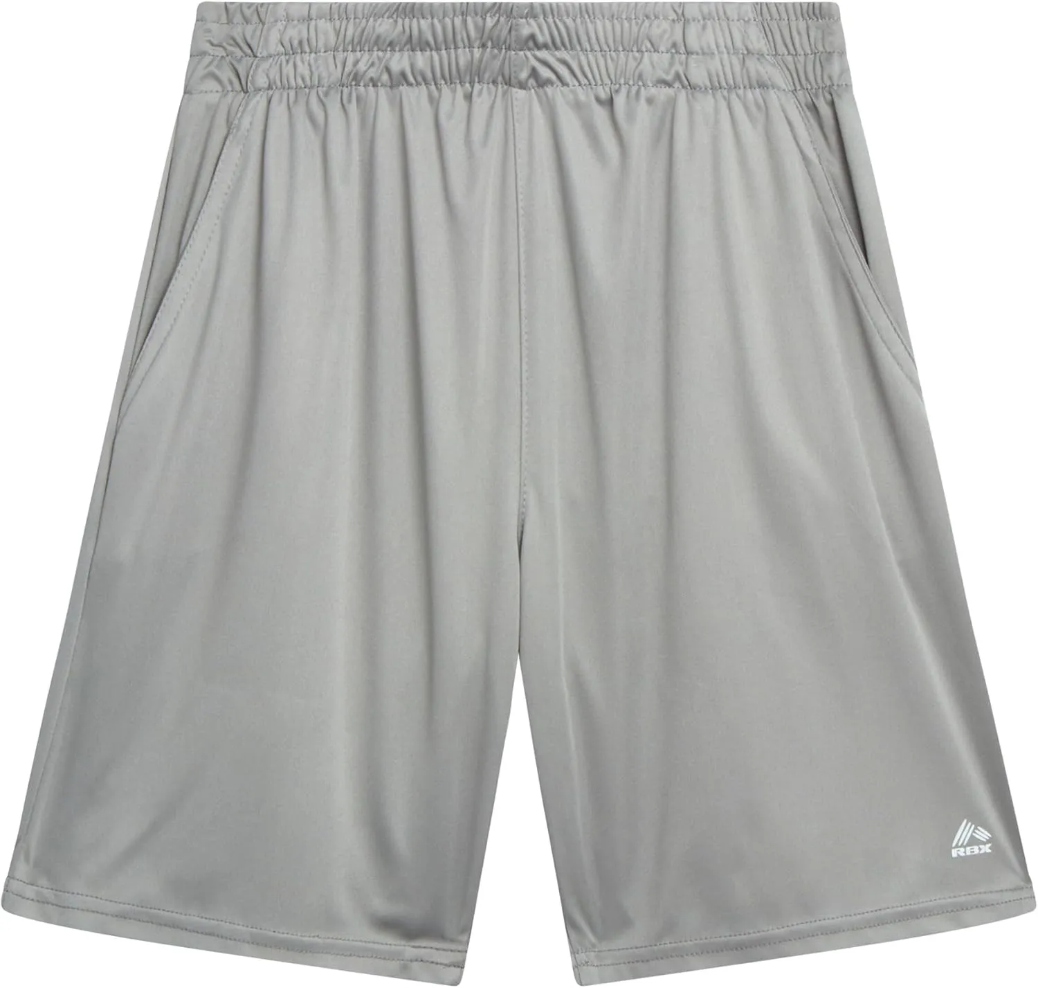 RBX Boys' Active Shorts - 5 Pack Sports Performance Mesh Gym Shorts with Elastic Waistband and Heat Seal Logo (Sizes: 8-16)