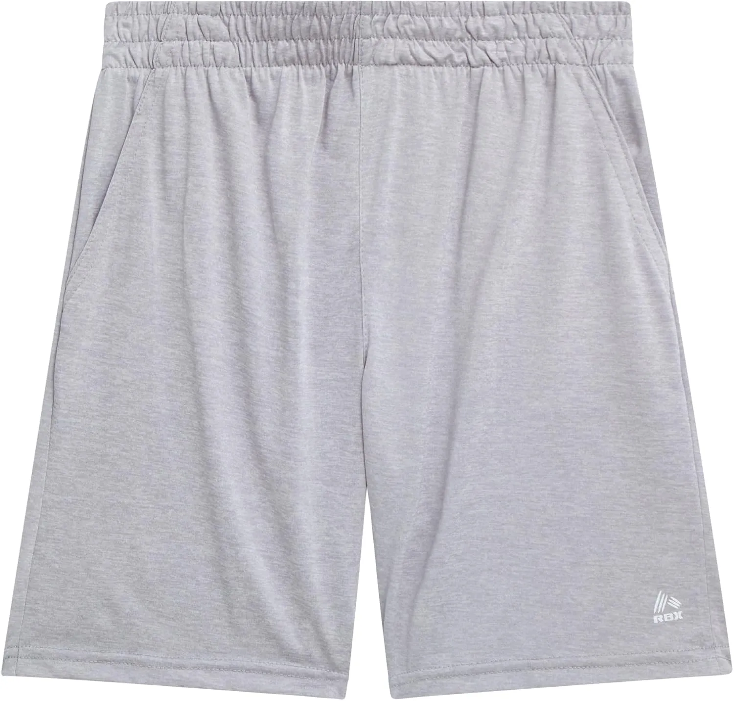 RBX Boys' Active Shorts - 5 Pack Sports Performance Mesh Gym Shorts with Elastic Waistband and Heat Seal Logo (Sizes: 8-16)