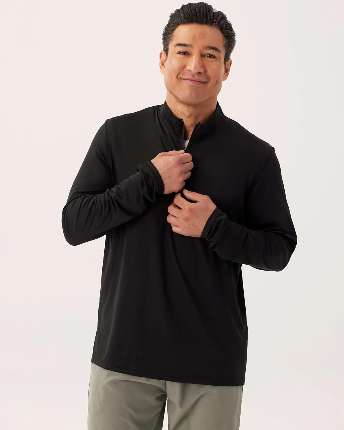 Real Essentials 3 Pack: Men's Dry-Fit Active Quarter Zip Long Sleeve Athletic Performance Pullover (Available in Big & Tall)