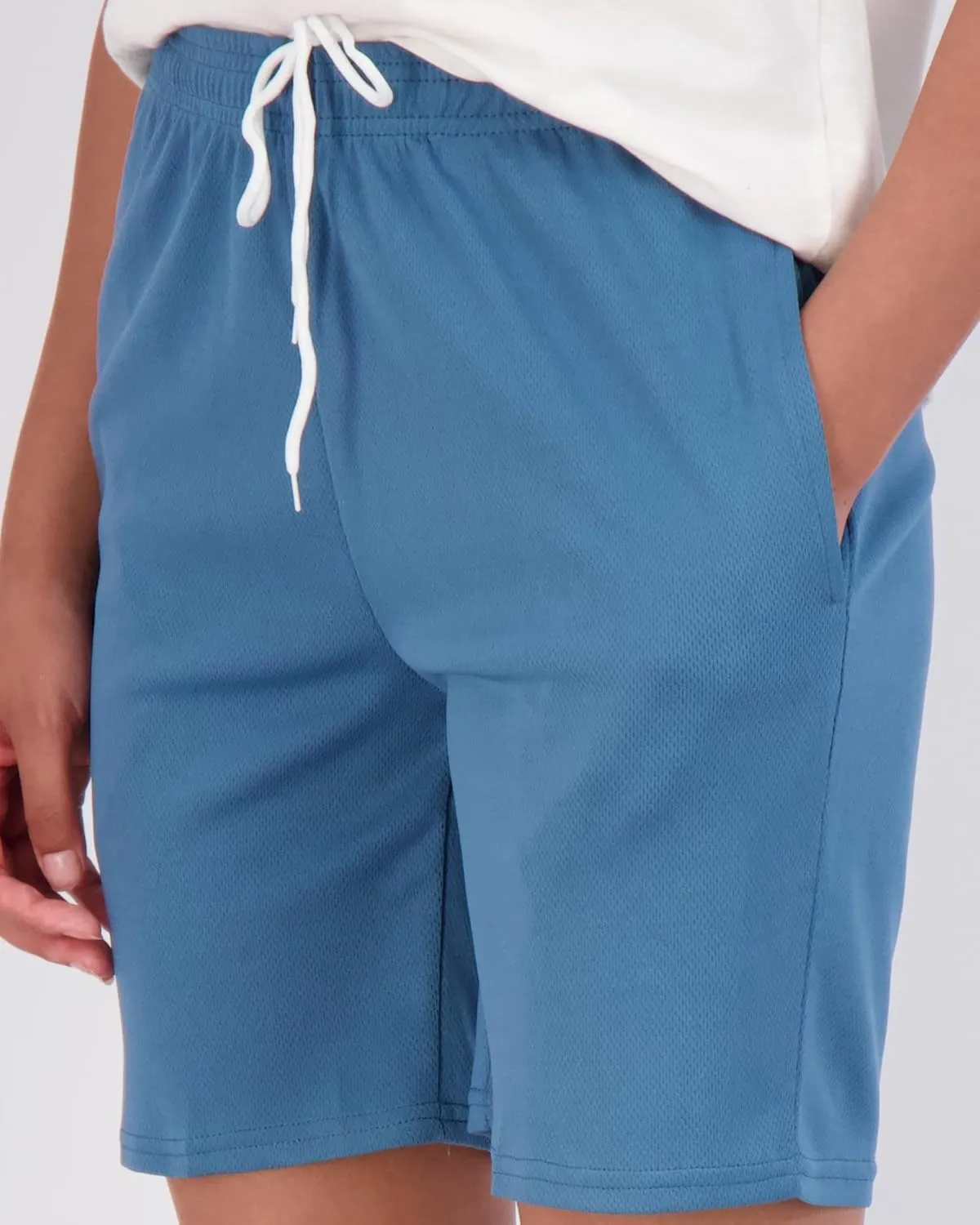 Real Essentials 4-Pack: Women's 7" Mesh Quick-Dry Bermuda Active Athletic Long Shorts with Pockets (Available in Plus Size)