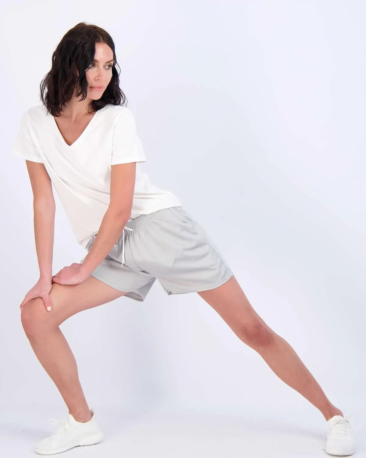 Real Essentials 4 Pack: Womens Active Athletic Performance Mesh Shorts with Pockets (Available in Plus Size)