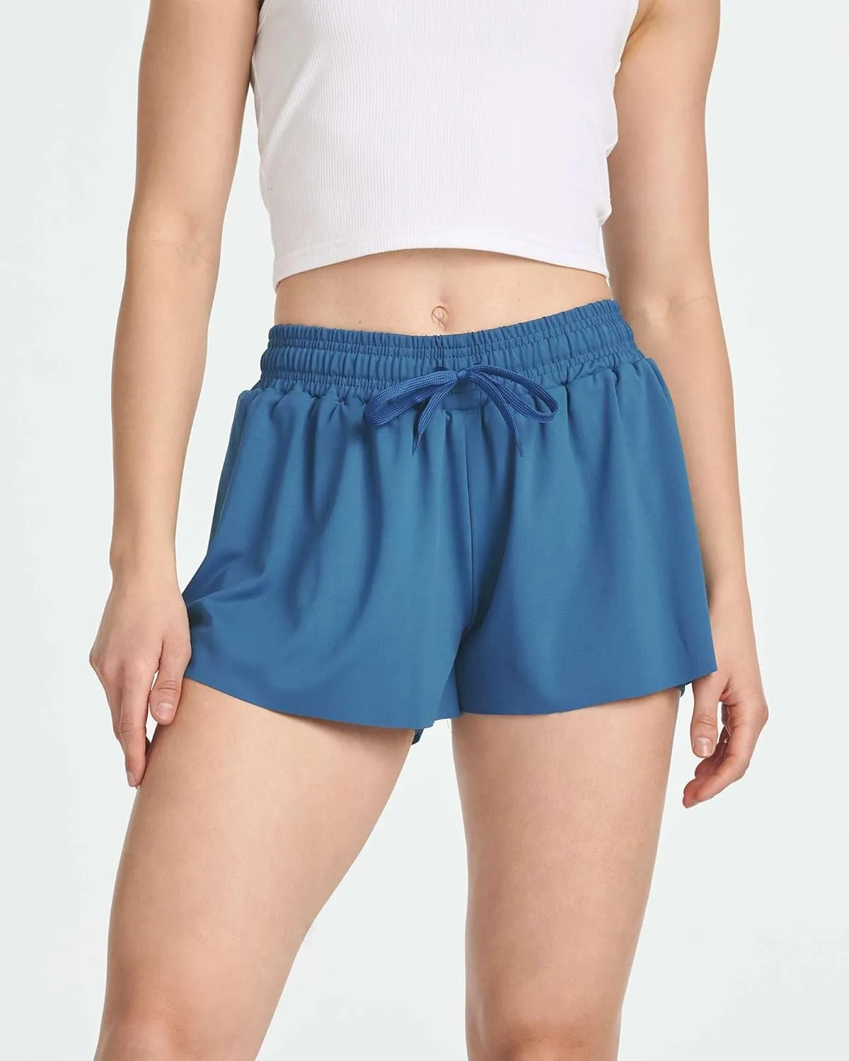 Real Essentials 4 Pack: Womens Flowy Dry Fit Running Short - Gym Yoga Workout Summer Shorts (Available in Plus Size)