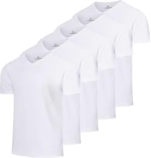 Real Essentials 5 Pack: Men's Mesh Quick Dry Short Sleeve V-Neck T-Shirt - Athletic Performance (Available in Big & Tall)