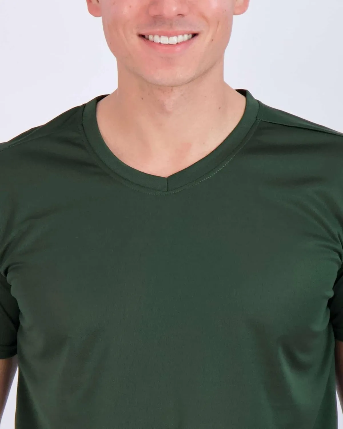 Real Essentials 5 Pack: Men's Mesh Quick Dry Short Sleeve V-Neck T-Shirt - Athletic Performance (Available in Big & Tall)