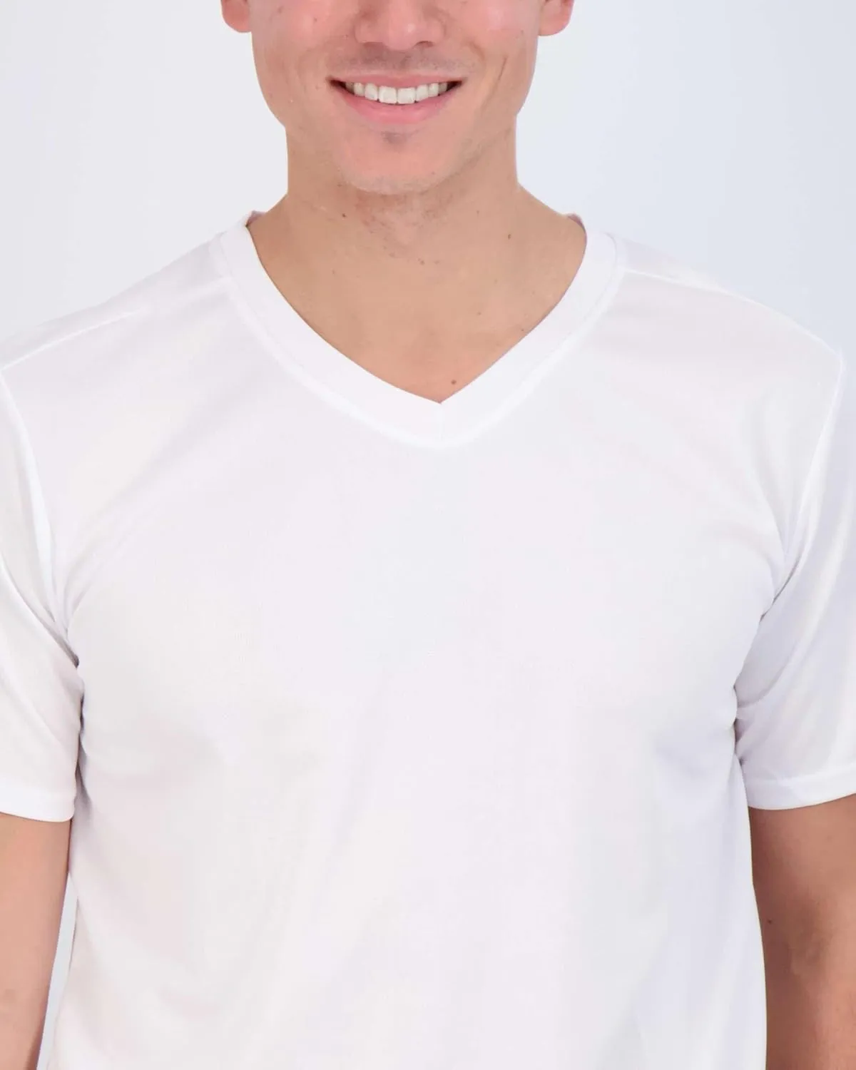 Real Essentials 5 Pack: Men's Mesh Quick Dry Short Sleeve V-Neck T-Shirt - Athletic Performance (Available in Big & Tall)