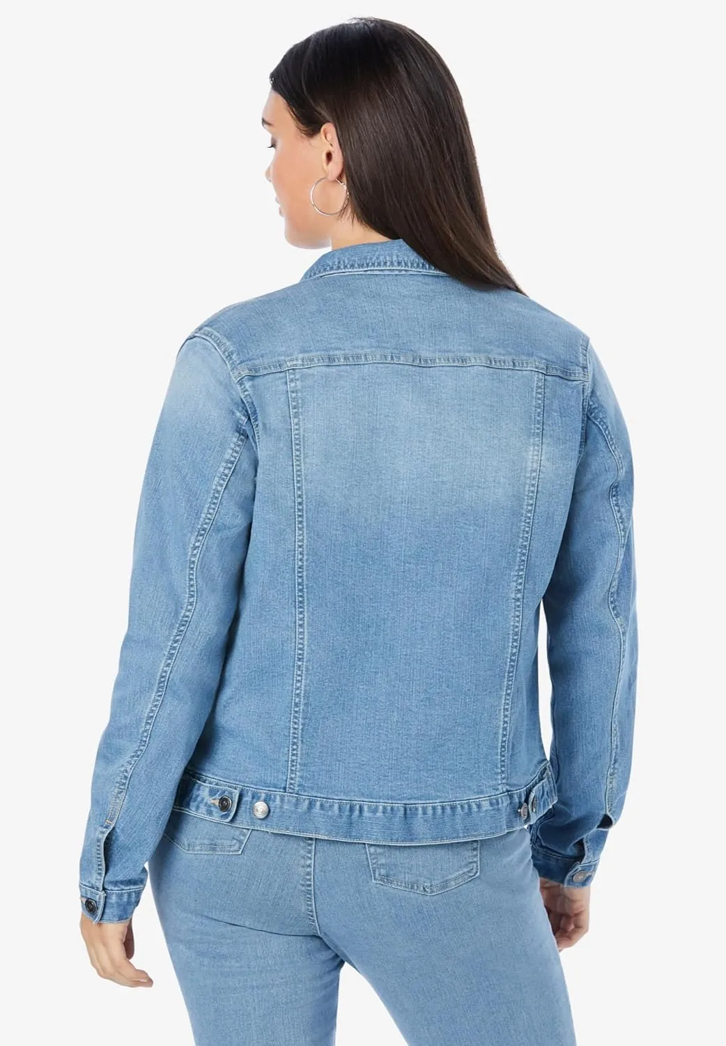 Roaman's Women's Plus Size Essential Stretch Denim Jacket