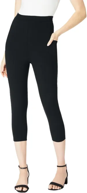 Roaman's Women's Plus Size Side-Pocket Essential Capri Legging