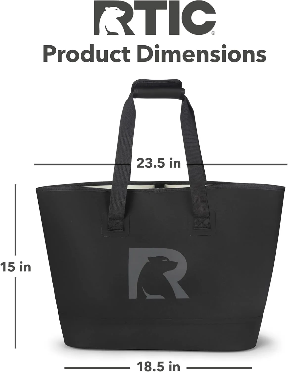 RTIC Ultra-Tough Tote Bag, Waterproof for Beach, Pool, Towel, Grocery, Shopping, Heavy-Duty, Puncture Resistant, Large