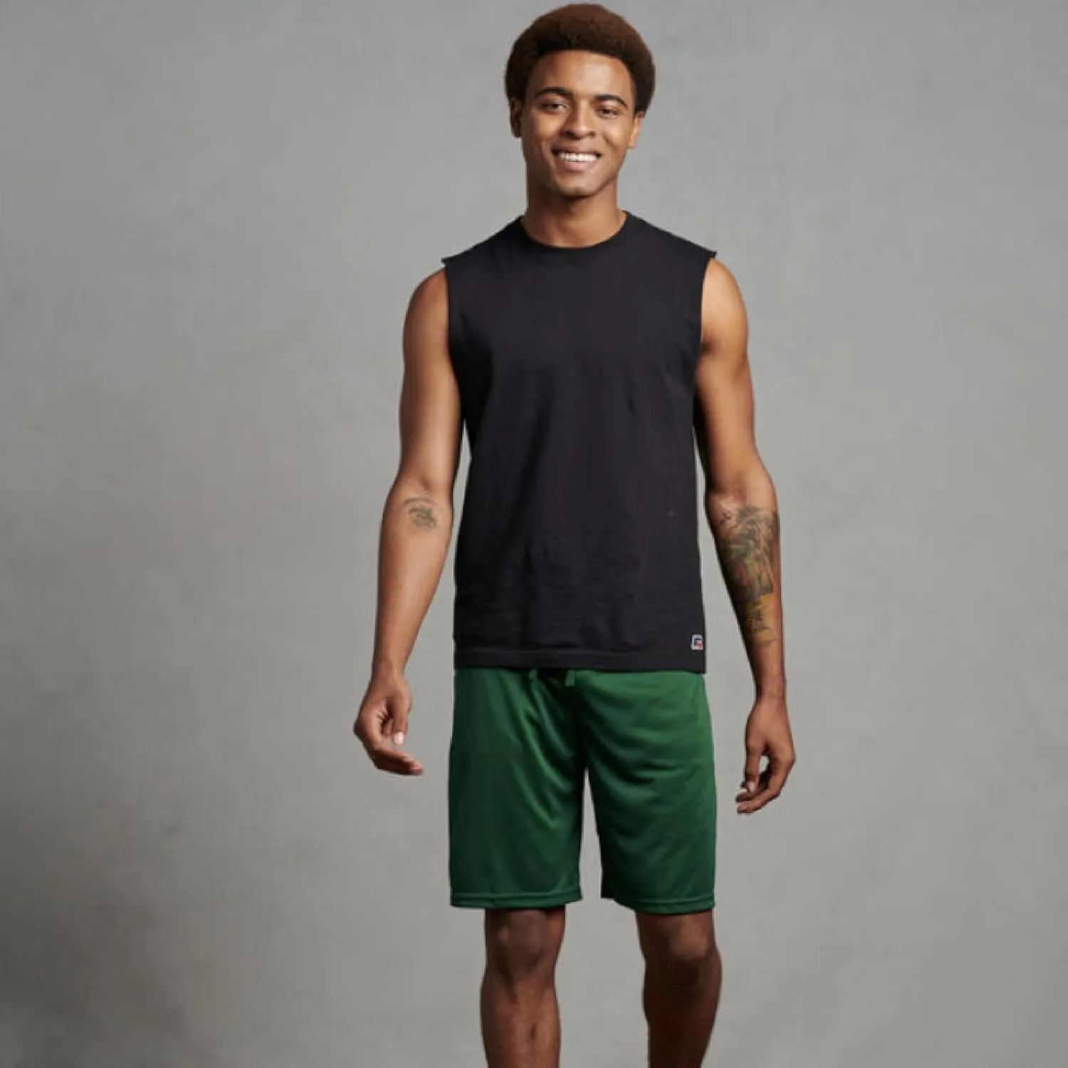 Russell Athletics Men's Dri Power Essential Performance Shorts with Pocket - Workout and Gym Active Wear