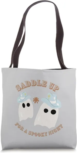 Saddle up for a Spooky Night Cute Halloween Ghost Tote Bag