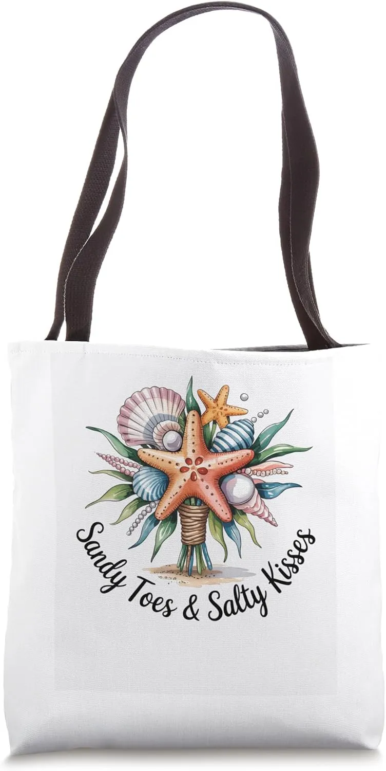 Sandy Toes & Salty Kisses Sea Life Tote Bag