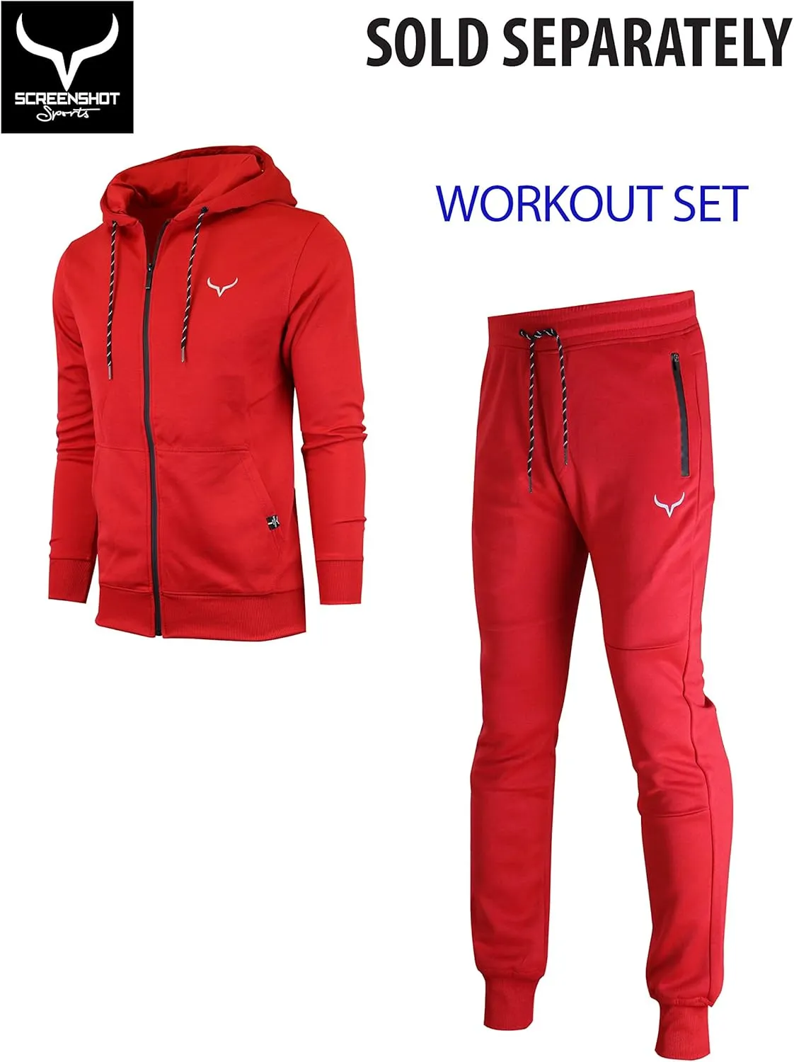 SCREENSHOT Sports Men's Gym Workout Full-Zip Hooded Active Sweatshirt