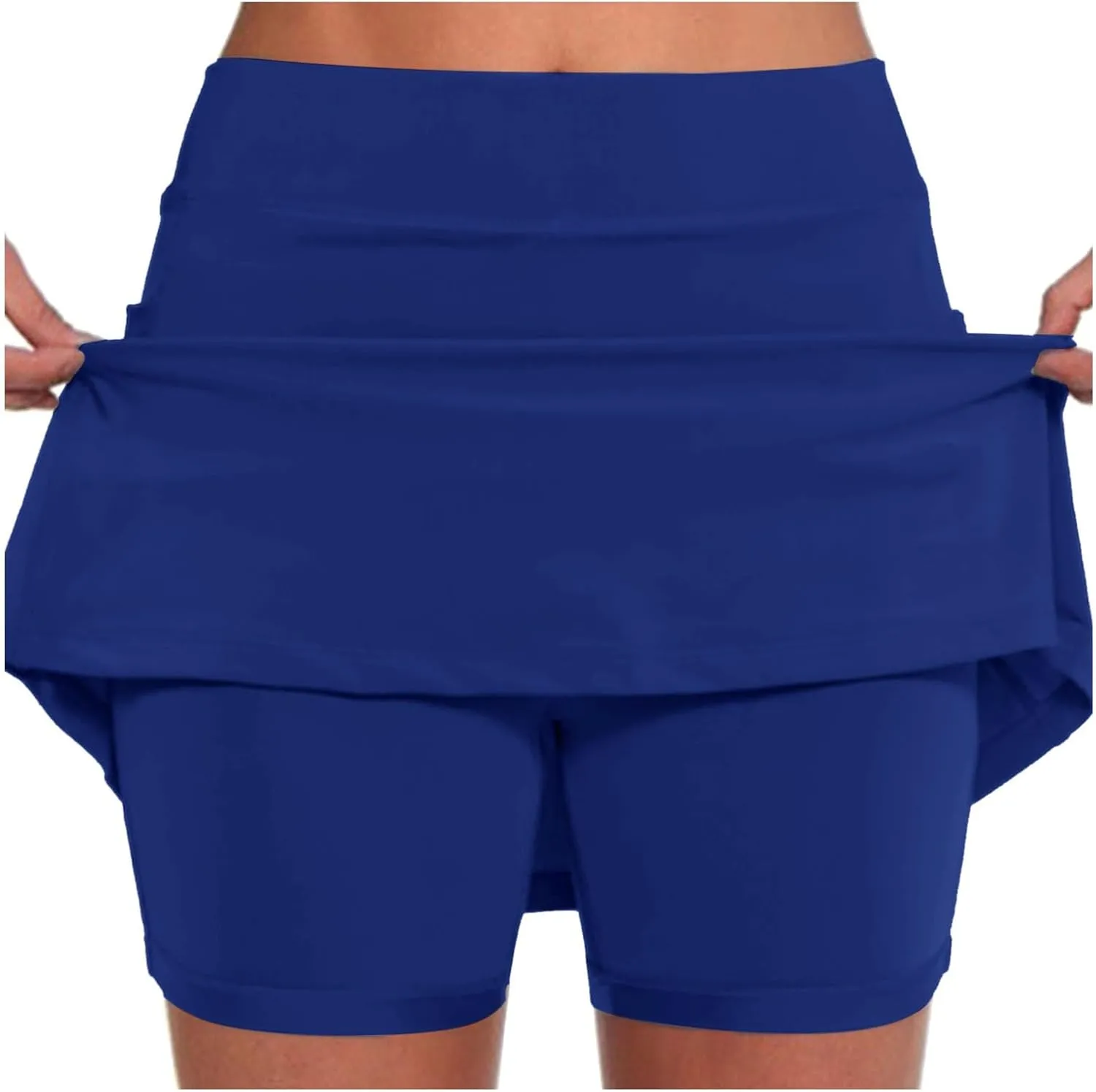 Skorts for Woman High Waisted Stretch Slimming Athletic Yoga Tummy Control Shorts Running Gym Workout Skirt with Pockets