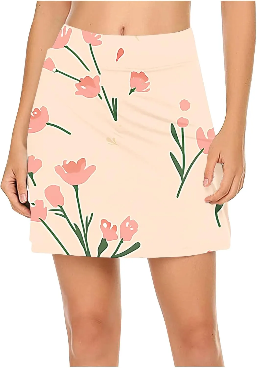 Skorts for Women Dressy Casual Floral Printed Skirts Summer High Waisted Shorts Skort Ladies Athletic Tennis Clothes