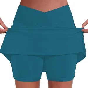 Skorts for Women with Pockets High Waist Tummy Control Yoga Shorts Dressy Casual Athletic Tennis Mini Short Skirts