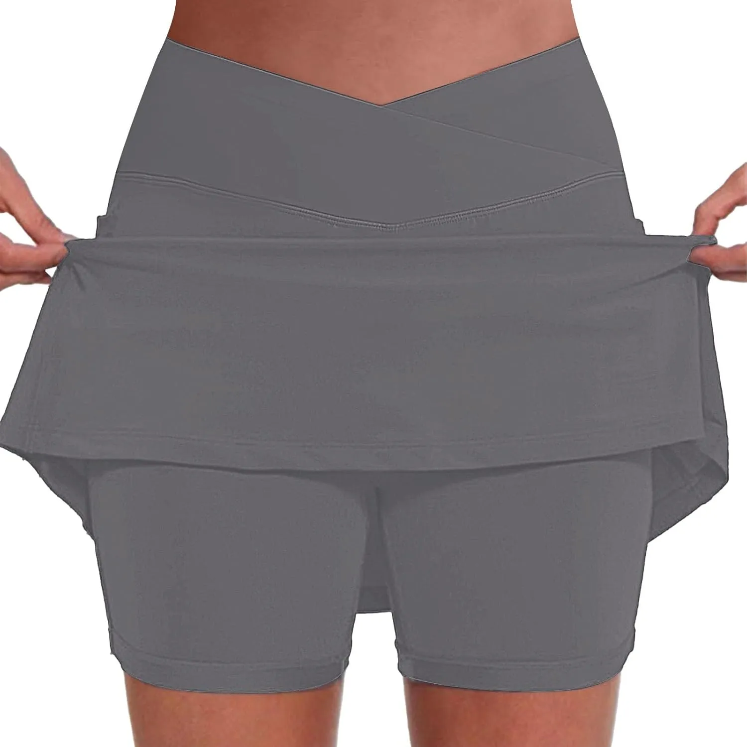 Skorts for Women with Pockets High Waist Tummy Control Yoga Shorts Dressy Casual Athletic Tennis Mini Short Skirts