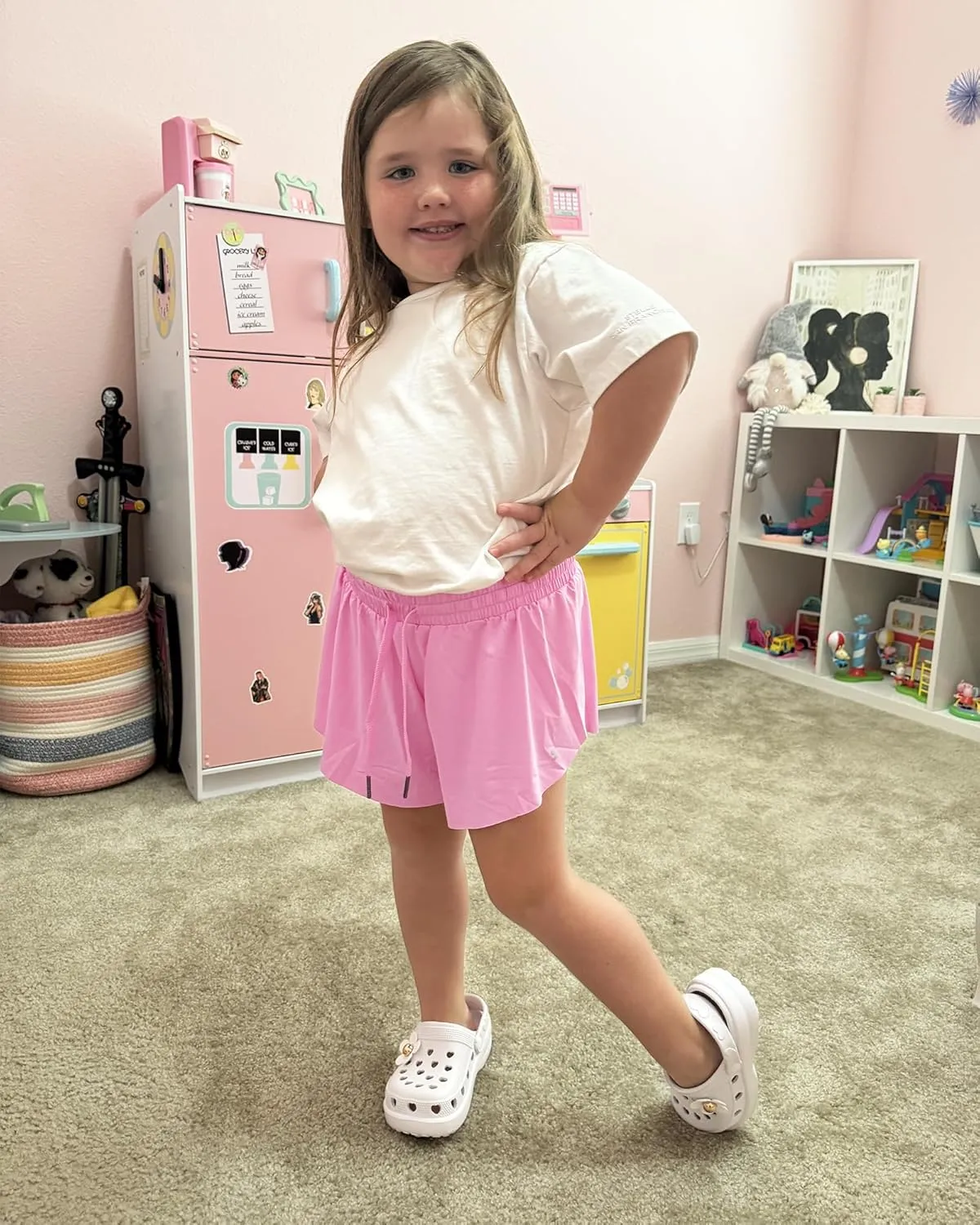 Stelle Girls Flowy Shorts with Pockets Athletic Running Skirt High Waist Butterfly 2 in 1 Sports Short 5-16 Years