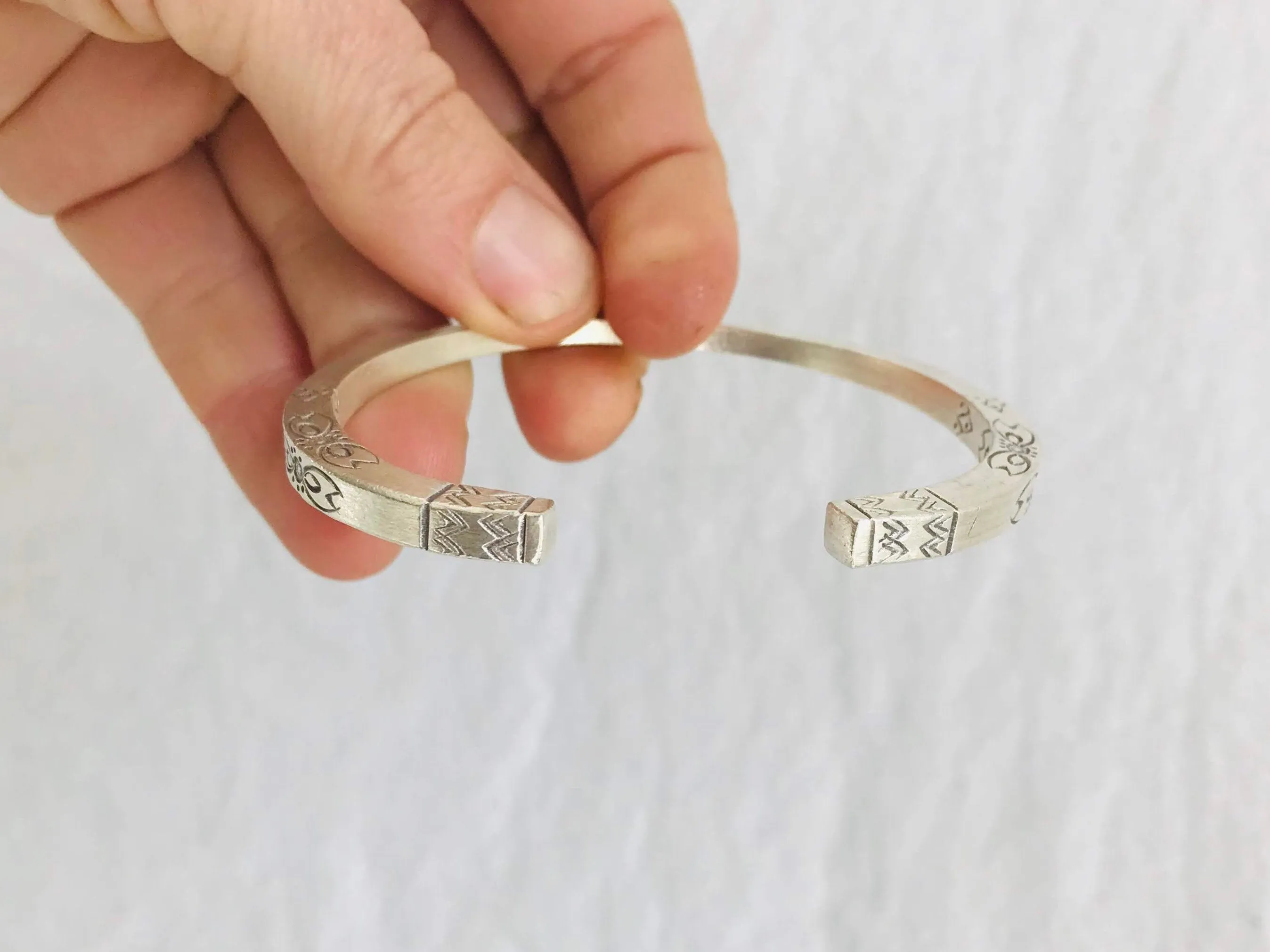 Sterling Silver Bangle from the Karen Hill Tribe of Thailand