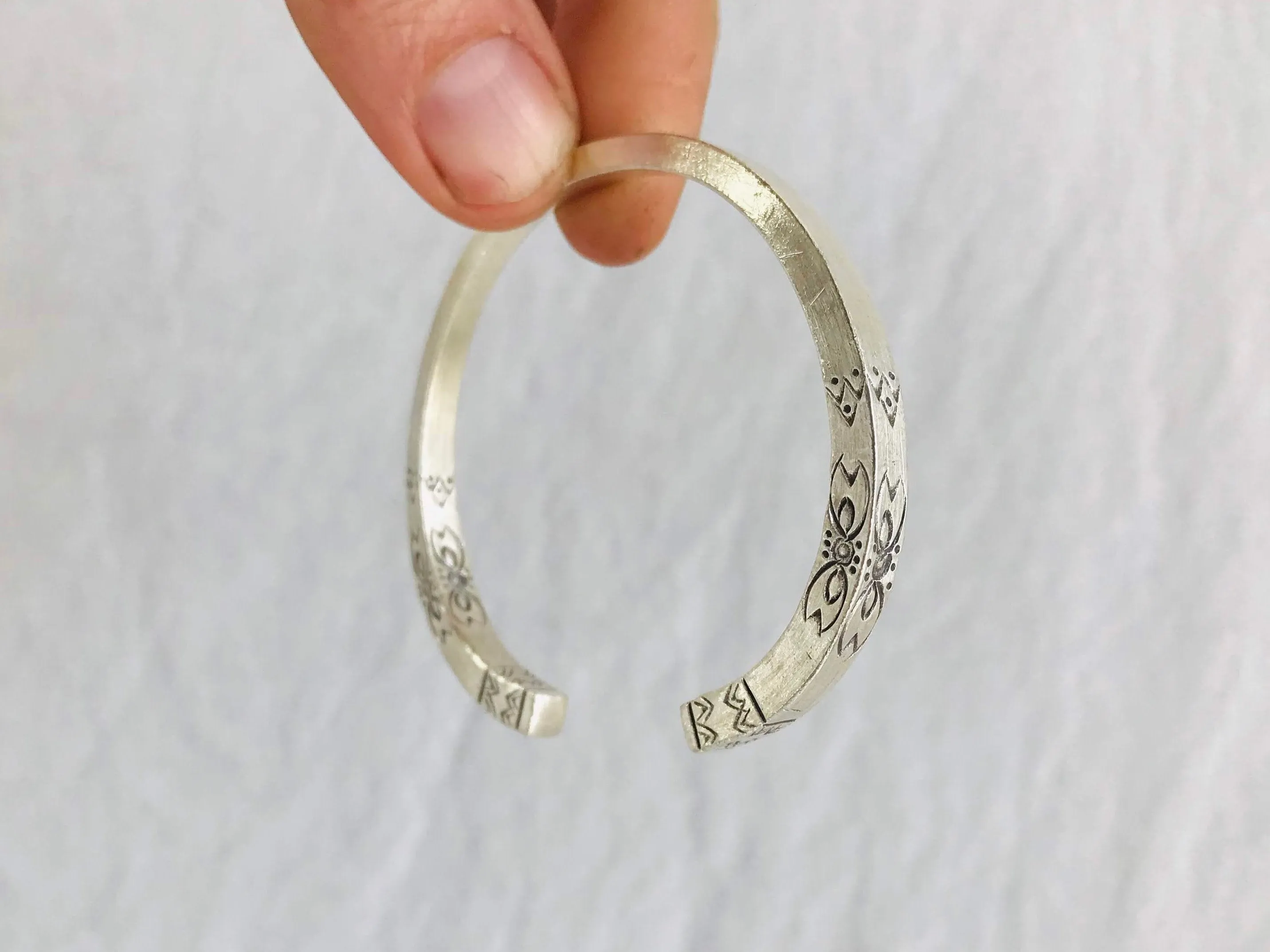 Sterling Silver Bangle from the Karen Hill Tribe of Thailand