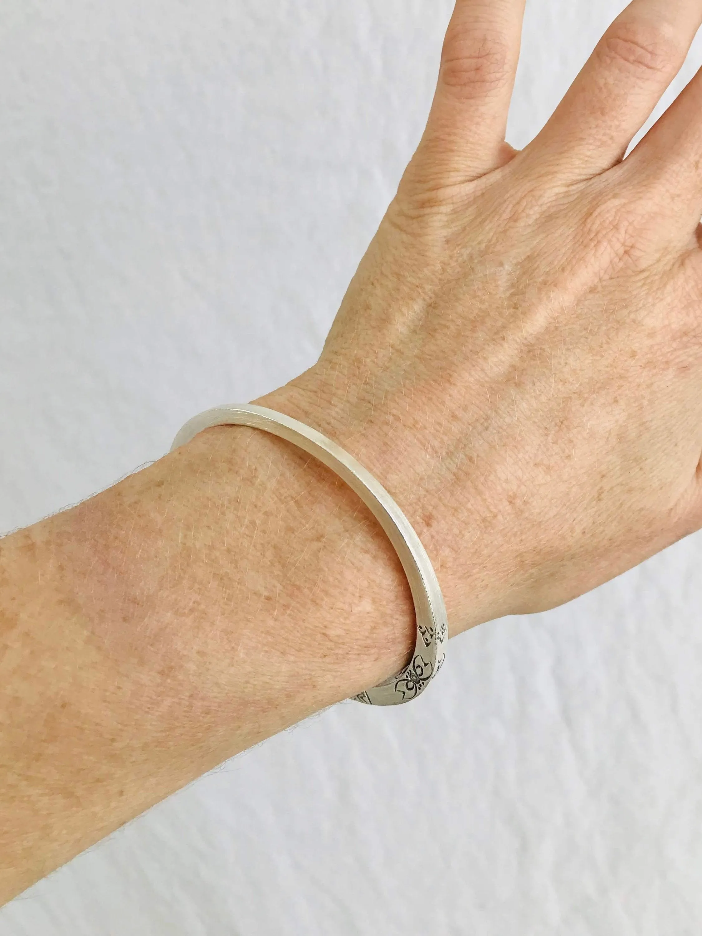 Sterling Silver Bangle from the Karen Hill Tribe of Thailand
