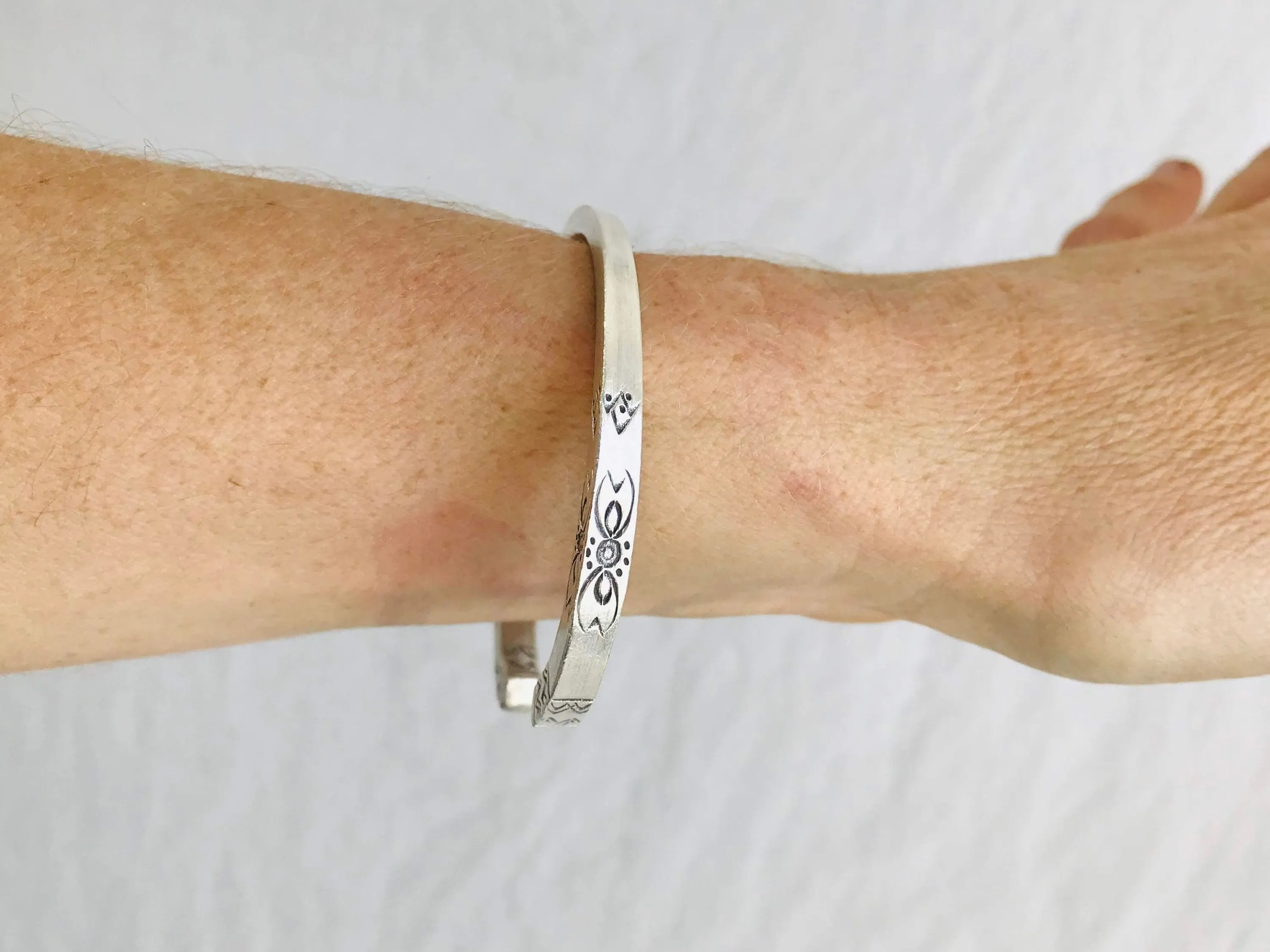 Sterling Silver Bangle from the Karen Hill Tribe of Thailand