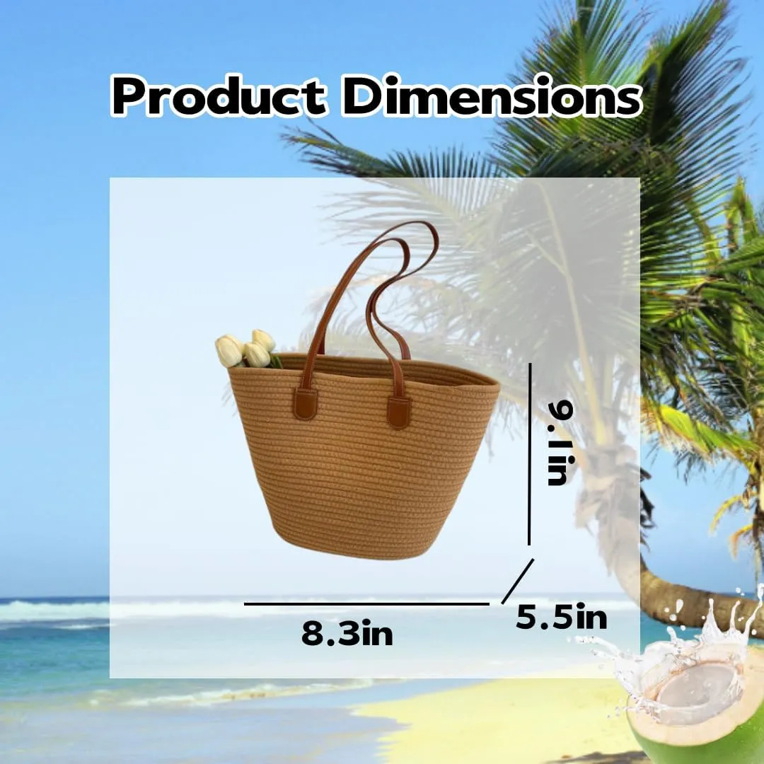 Straw Hobo Bag for Women,Lightweight Woven Beach Bag with Dual Handles, Summer Commuter Purse for Pool Vacation