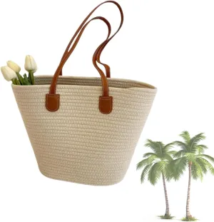 Straw Hobo Bag for Women,Lightweight Woven Beach Bag with Dual Handles, Summer Commuter Purse for Pool Vacation