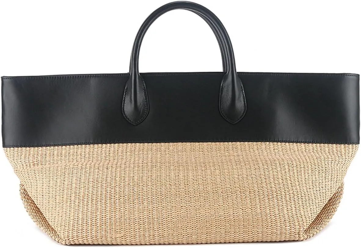 Stylish Straw Bag for Women,Summer Beach Shoulder Tote Clutch Purse Bags with Top-Handle for Vacation Travel Shopping, Beige