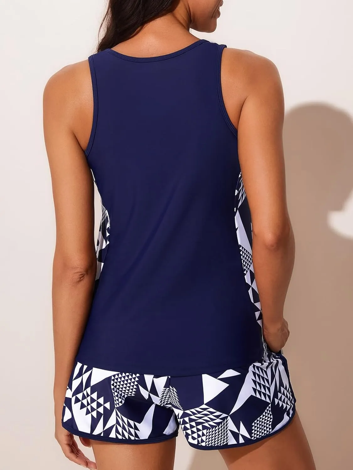 Summer Mae Blouson Tankini Swimsuits for Women 2025 Tummy Control Two Piece Bathing Suits with Sporty Pockets Swim Shorts