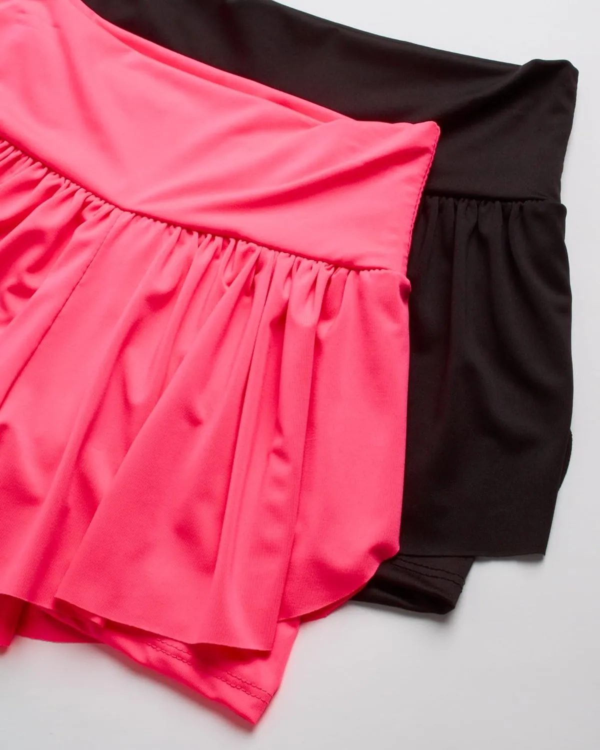 Sweet Hearts Girls Active Skort - 2 Pack Flowy Butterfly Shorts with Spandex Lining - Athletic Skirt for Girls, Made in USA