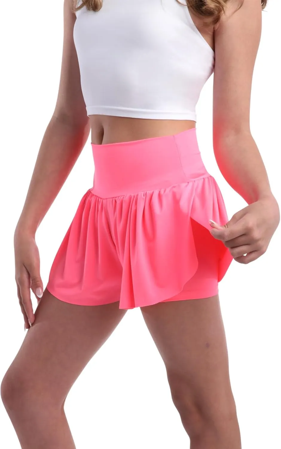 Sweet Hearts Girls Active Skort - 2 Pack Flowy Butterfly Shorts with Spandex Lining - Athletic Skirt for Girls, Made in USA