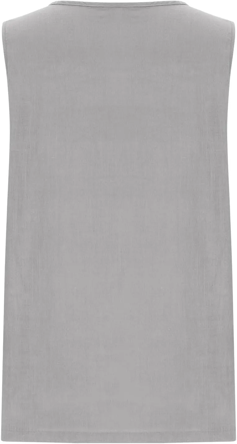 Tank Tops for Women 2025 Plus Size Pleated Side Split Camisole Tank Tops Summer Fashion Crew Neck Sleeveless Vest