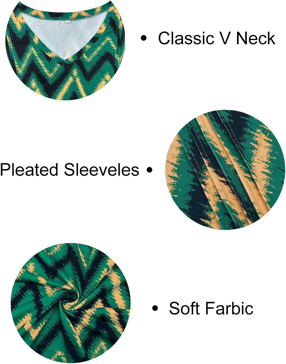 Tank-Tops-for-Women 2025 Summer Pleated Sleeveless Casual Loose Fit V Neck Tunics Dressy Flowy Shirts