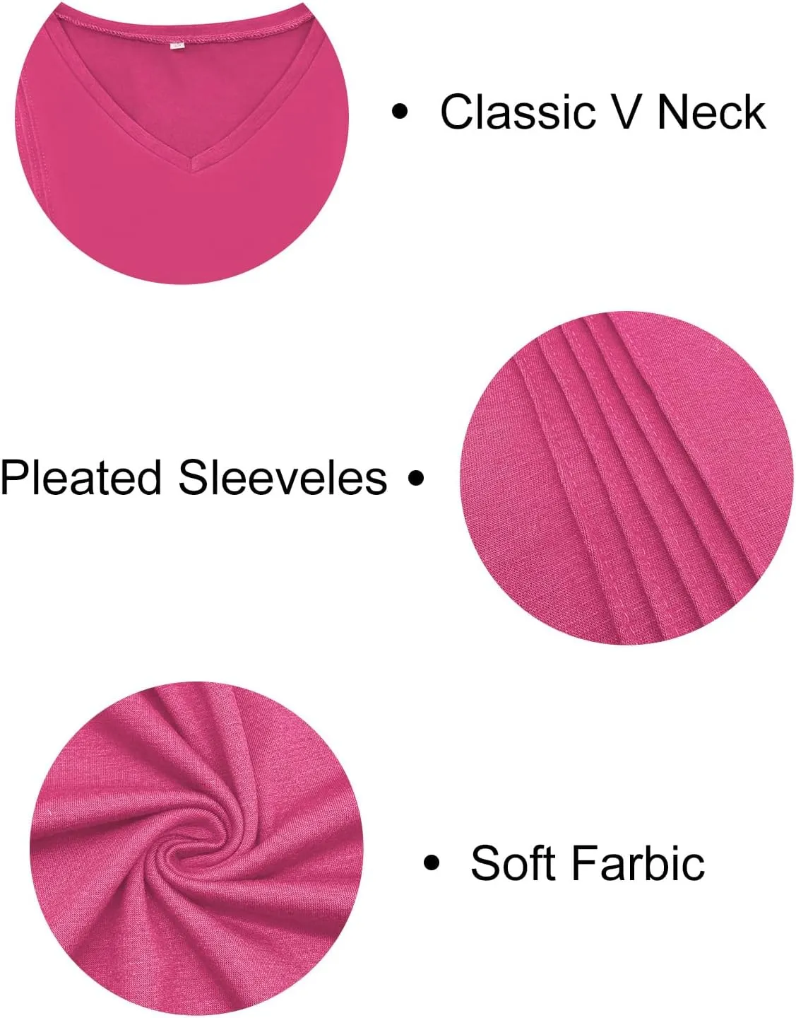 Tank-Tops-for-Women 2025 Summer Pleated Sleeveless Casual Loose Fit V Neck Tunics Dressy Flowy Shirts
