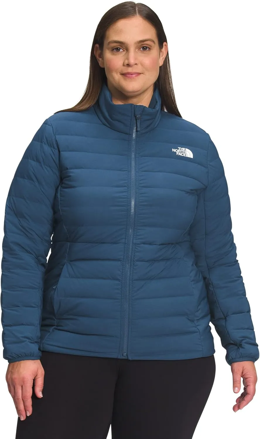 THE NORTH FACE Women's Belleview Stretch Recycled Down Insulated Jacket (Standard and Plus Size), Shady Blue, 1X Plus