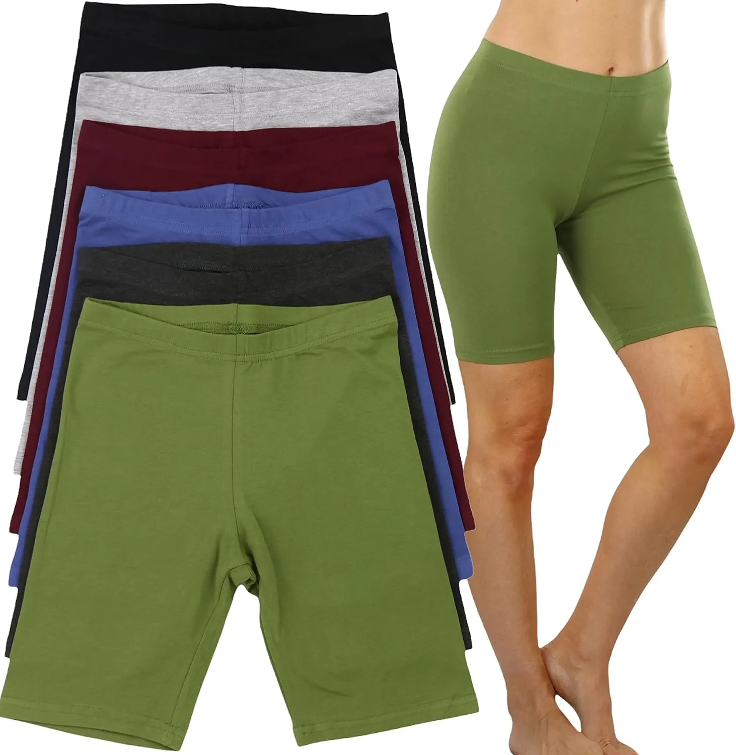 ToBeInStyle Women's Premium High Waisted Biker Shorts and Leggings