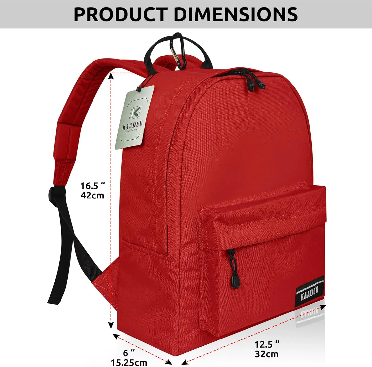 TRAVEL BACKPACK LIGHTWEIGHT CASUAL DAYPACK GYM BACKPACK LAPTOP BACKPACK SPORT BACKPACK RUCKSACK CAMPING BACKPACK 16.5 (Red)