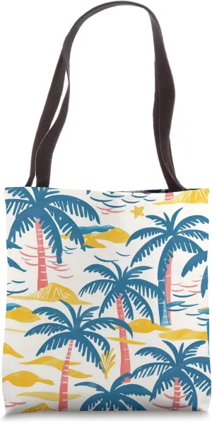 Tropical Palm Tree Design, Beach, Island Vibe, Summer Design Tote Bag