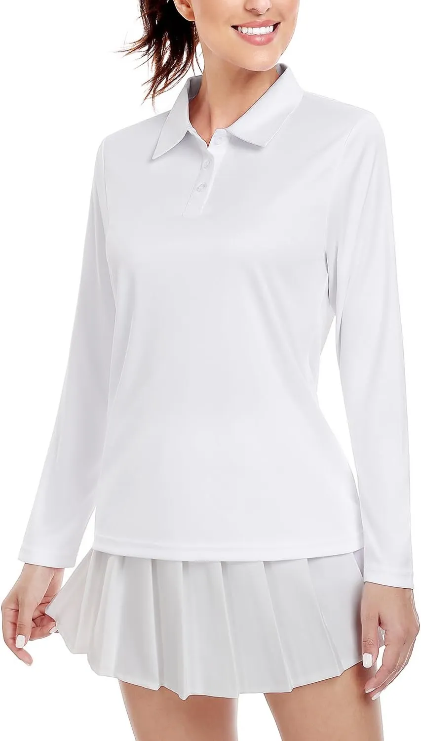 Ullnoy Lightweight Golf Shirts for Women Moisture Wicking Long Sleeve Polo Shirt Women Quick Dry Activewear Golf Tops Pack