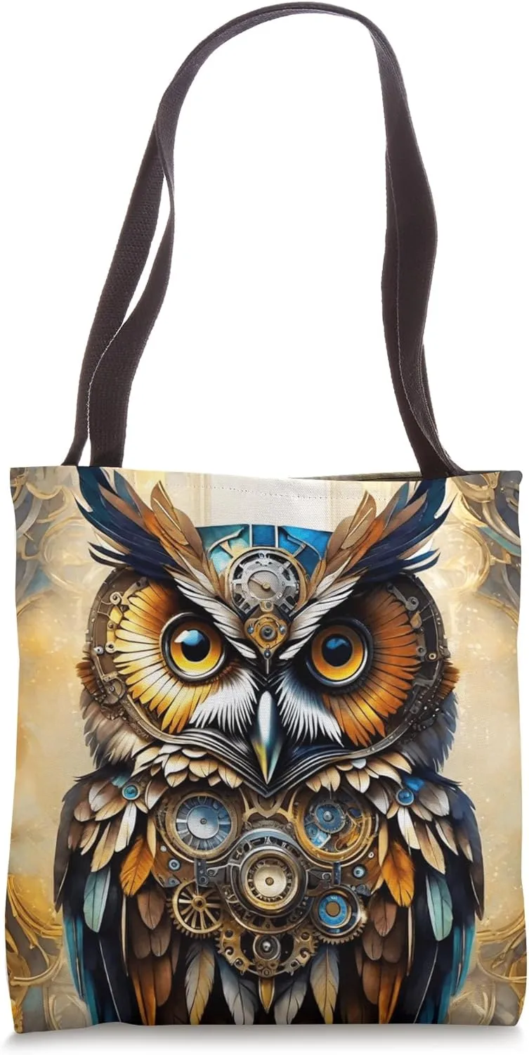 Vintage Steampunk Owl Mechanical Gears Fantasy Essential Tote Bag