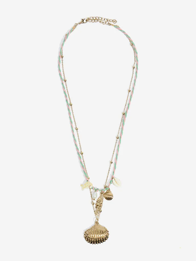 Westside Accessories Gold Beach Charm Necklace Set - Pack of 2
