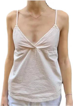 Women Plaid Spaghetti Strap Tops Y2k Lace Trim V Neck Backless Camisole Summer Slim Fit Sleeveless Tank Top