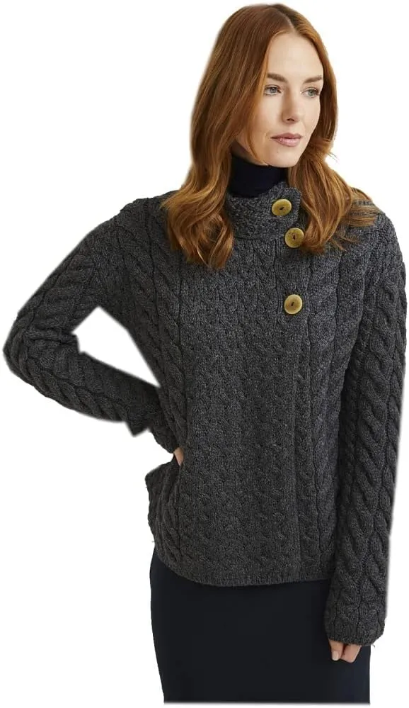 Women's 3 Button Merino Wool Cardigan