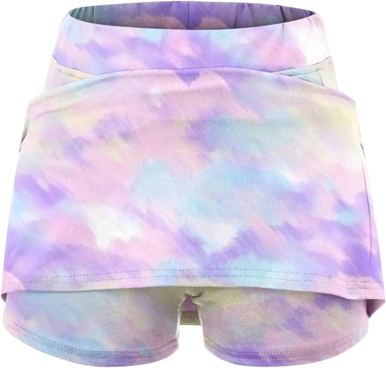 Womens Athletic Skorts Elastic High Waisted Tennis Skirts with Shorts Cute Preppy Mini Skirt with Pockets Casual Yoga Skort